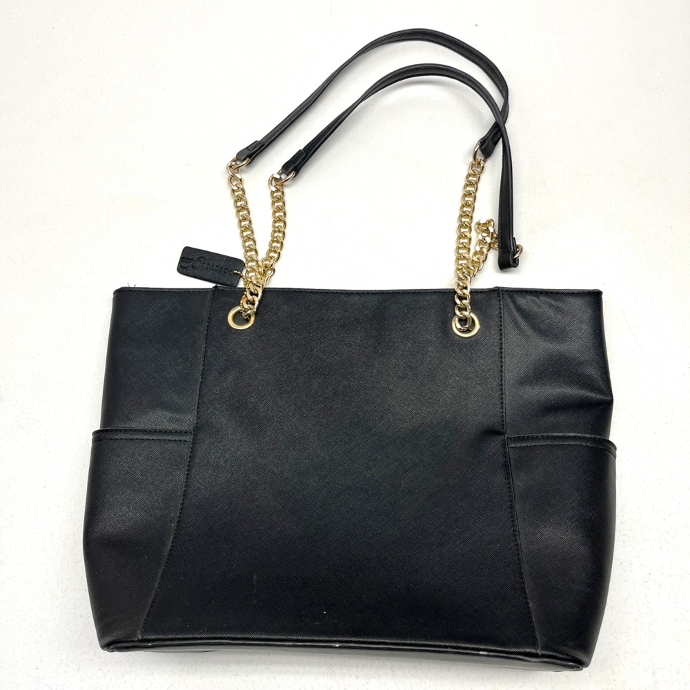 Forever Glam black faux leather tote bag